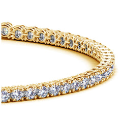 Lab Grown Round Diamond Tennis Bracelet in 14k Yellow Gold (3 cctw F/G VS2/SI1) - Sable Gold