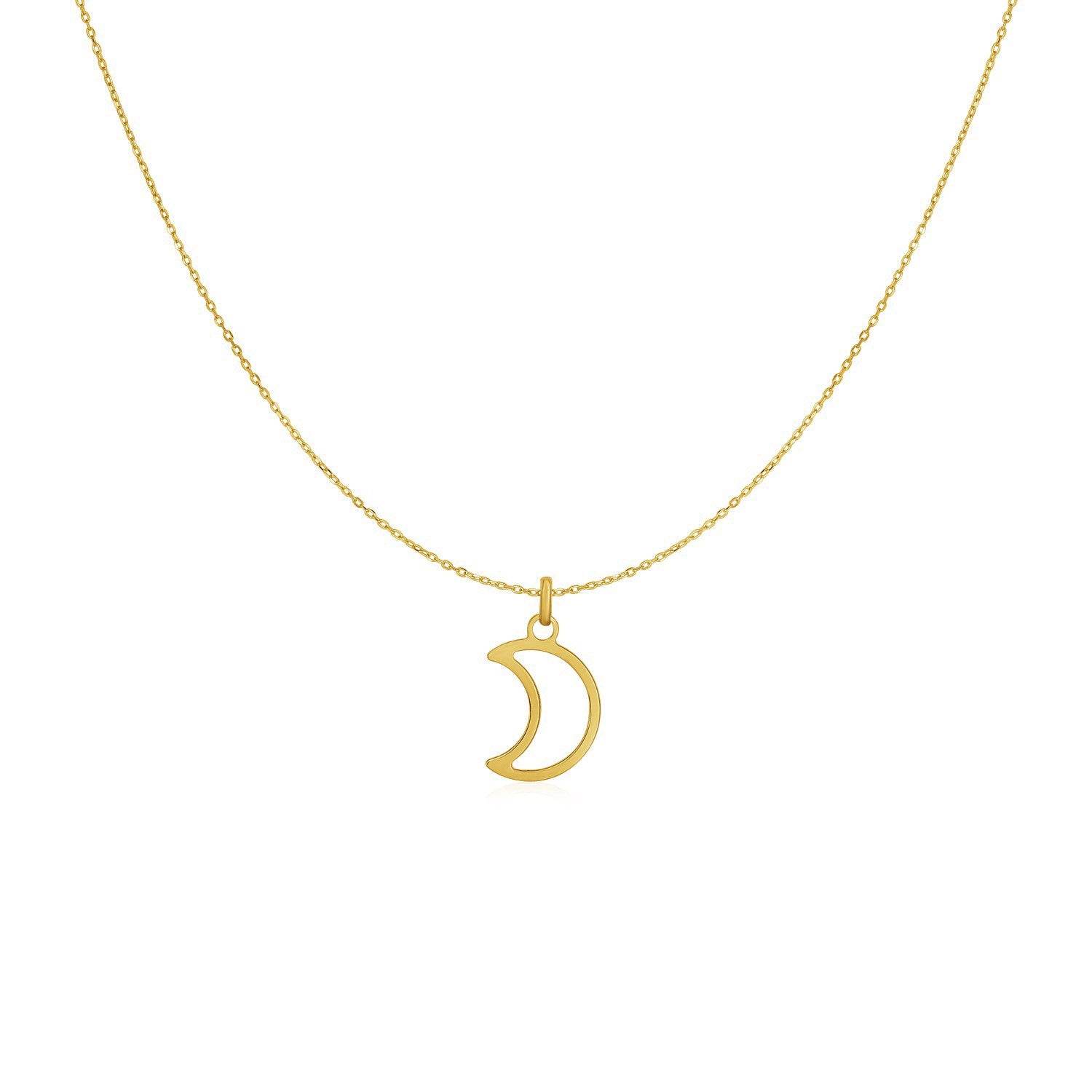 14k Yellow Gold Necklace with Moon - Sable Gold