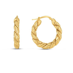 14k Yellow Gold Rope Hoop Earrings - Sable Gold