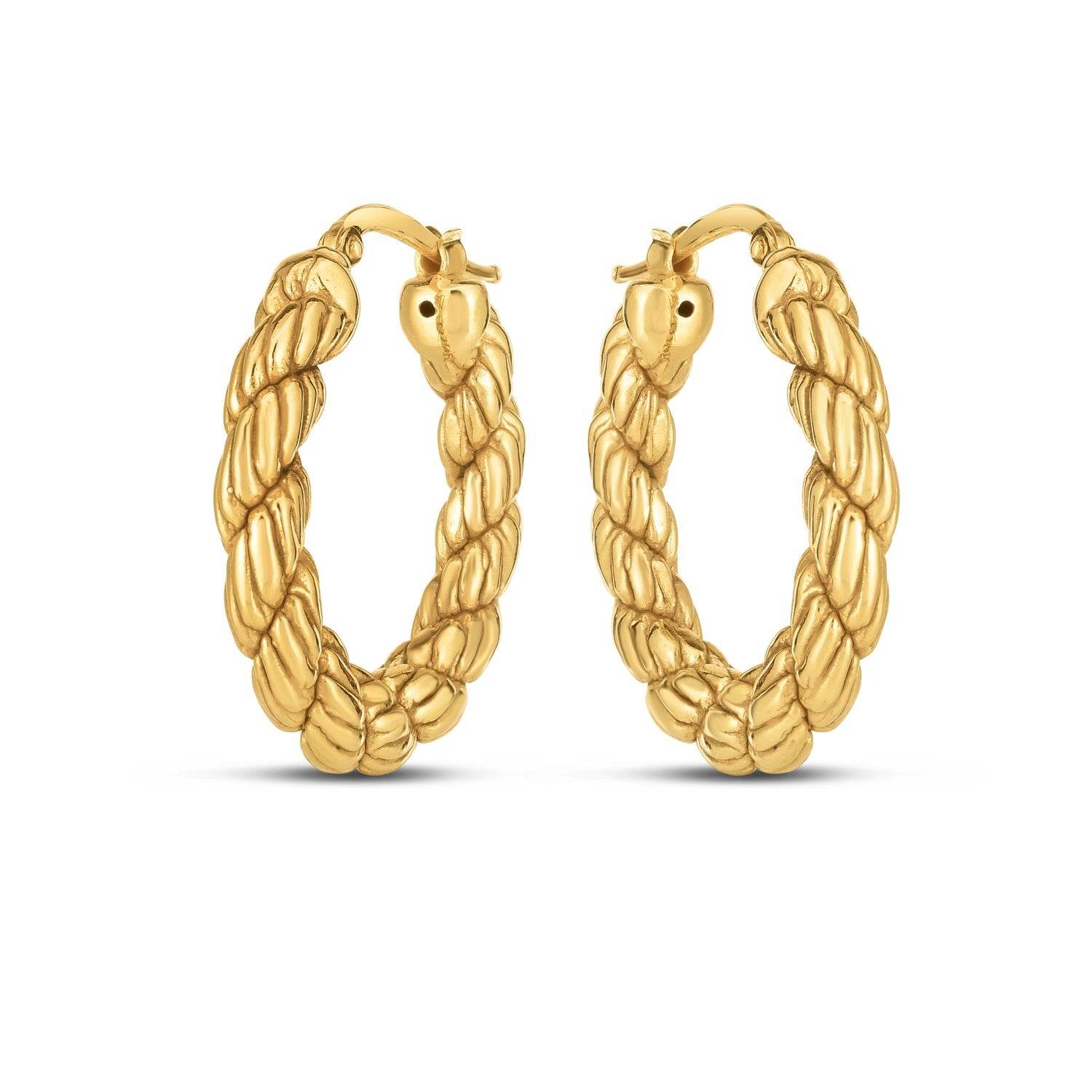 14k Yellow Gold Rope Hoop Earrings - Sable Gold