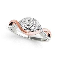 14k White And Rose Gold Infinity Style Two Stone Diamond Ring (5/8 cttw) - Sable Gold