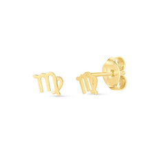 14k Yellow Gold Virgo Stud Earrings - Sable Gold