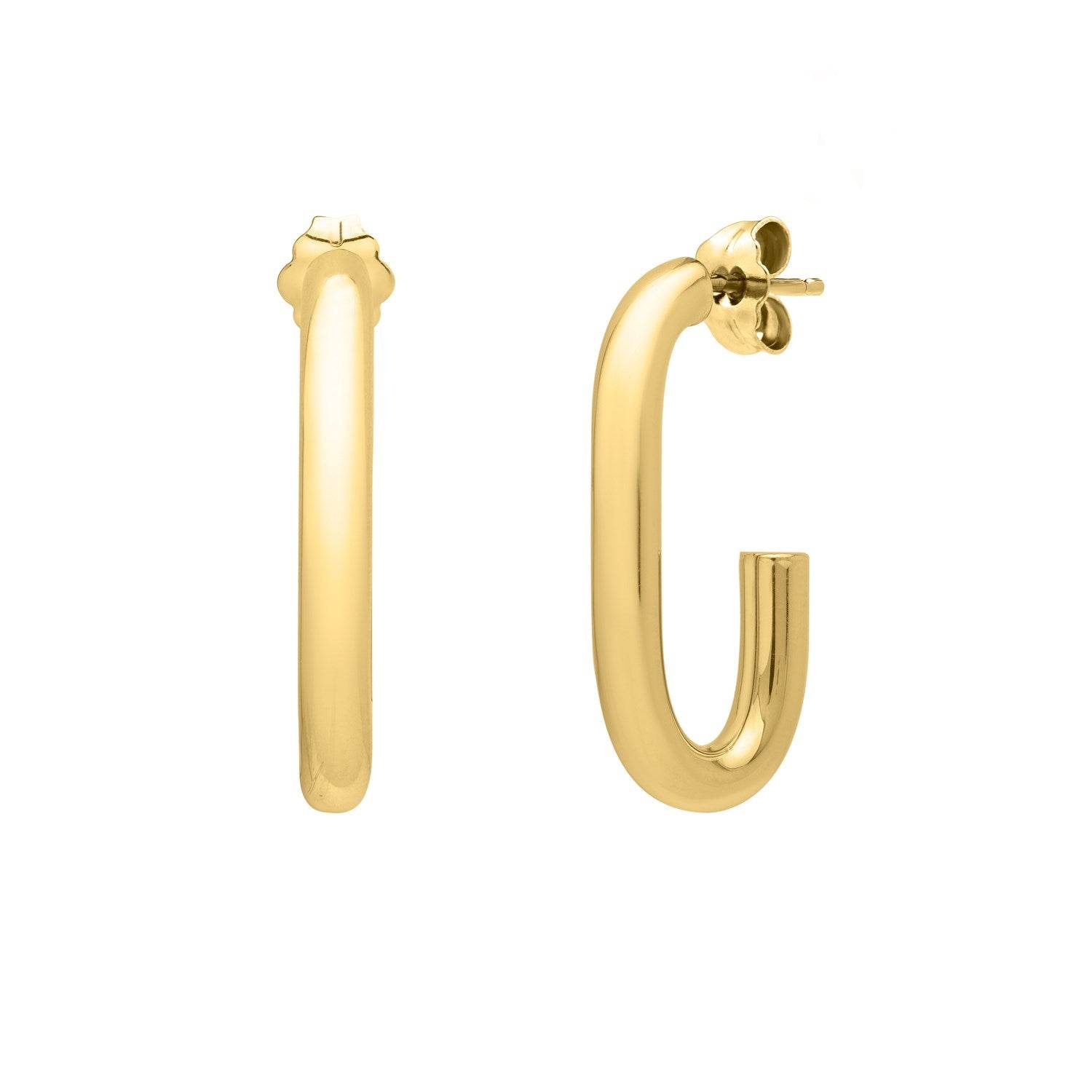 Paperclip Hoop Earrings in 14K Yellow Gold (27mmx12mm) - Sable Gold