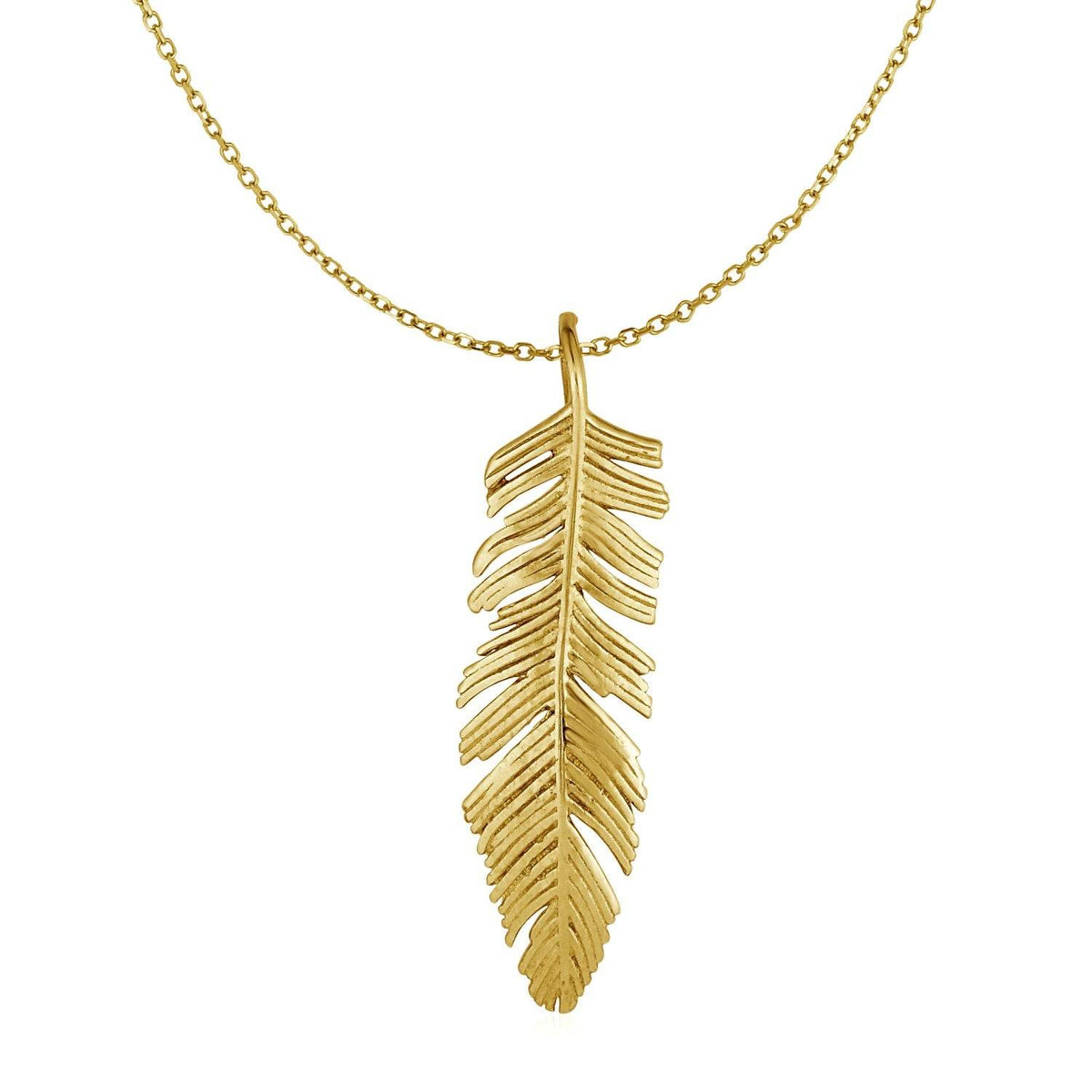 Feather Pendant in 10k Yellow Gold - Sable Gold