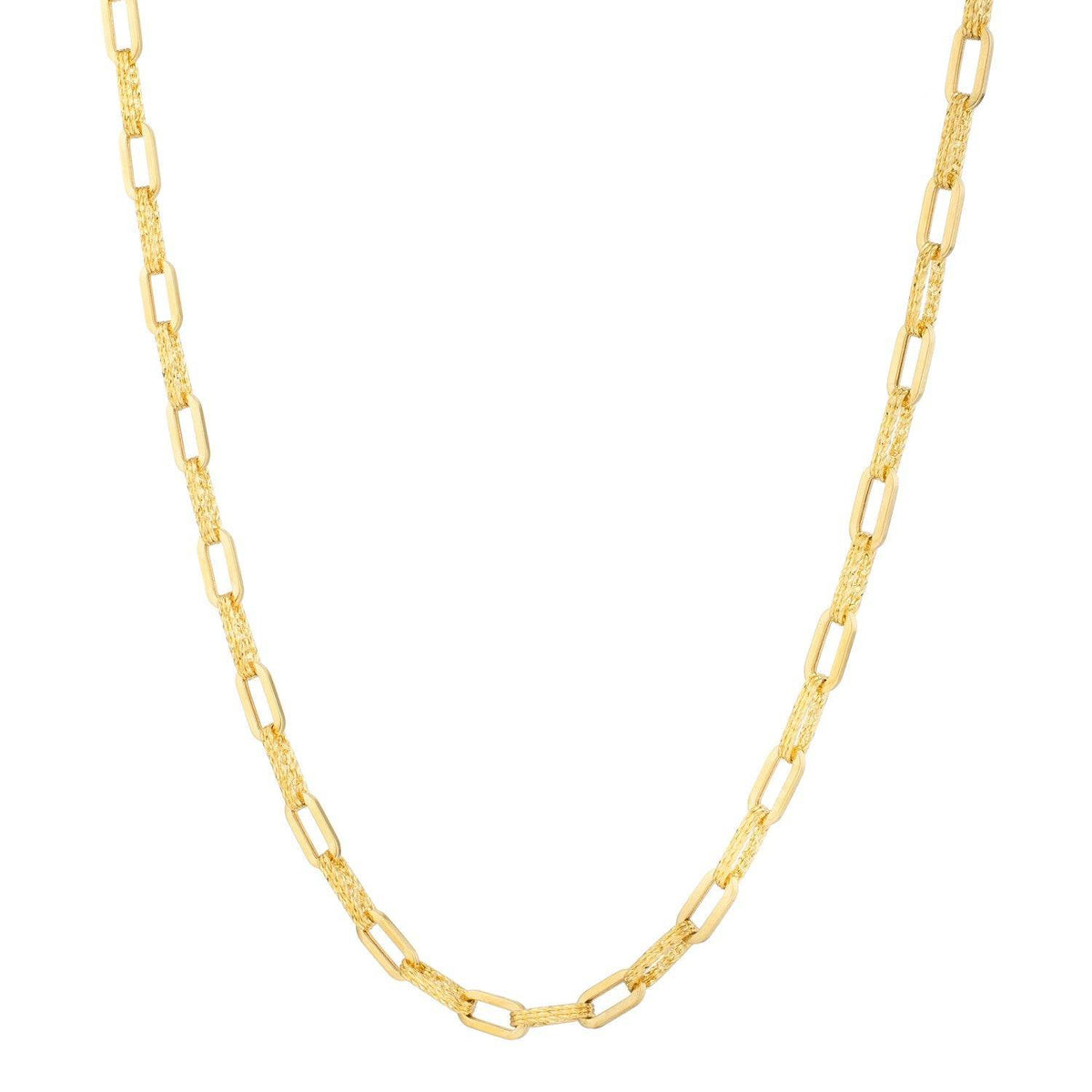 14k Yellow Gold Diamante Paperclip Chain Necklace (4.00 mm) - Sable Gold