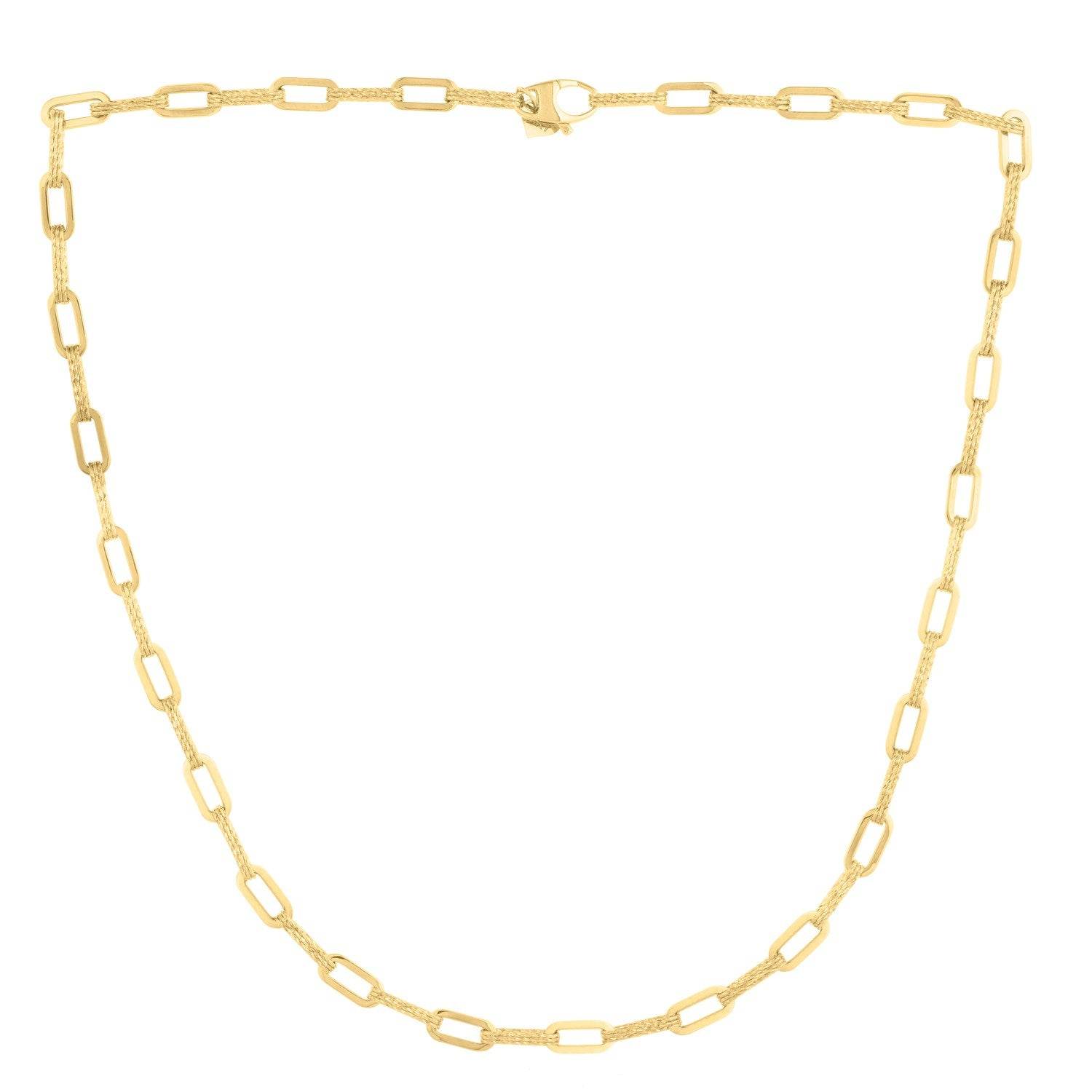 14k Yellow Gold Diamante Paperclip Chain Necklace (4.00 mm) - Sable Gold