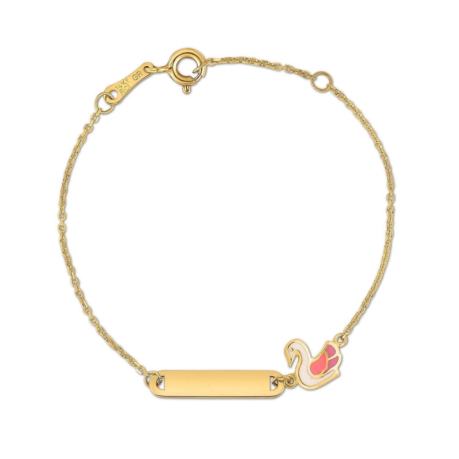 14k Yellow Gold Swan Childrens Bracelet (1.00 mm) - Sable Gold