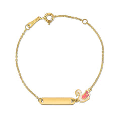 14k Yellow Gold Swan Childrens Bracelet (1.00 mm) - Sable Gold