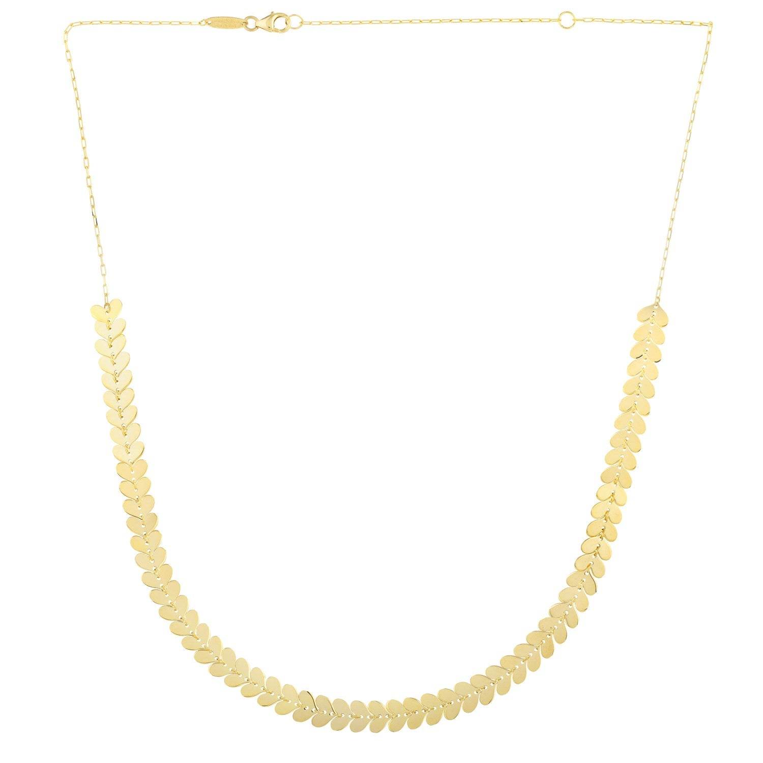 14k Yellow Gold Polished Heart Link Chain Necklace - Sable Gold