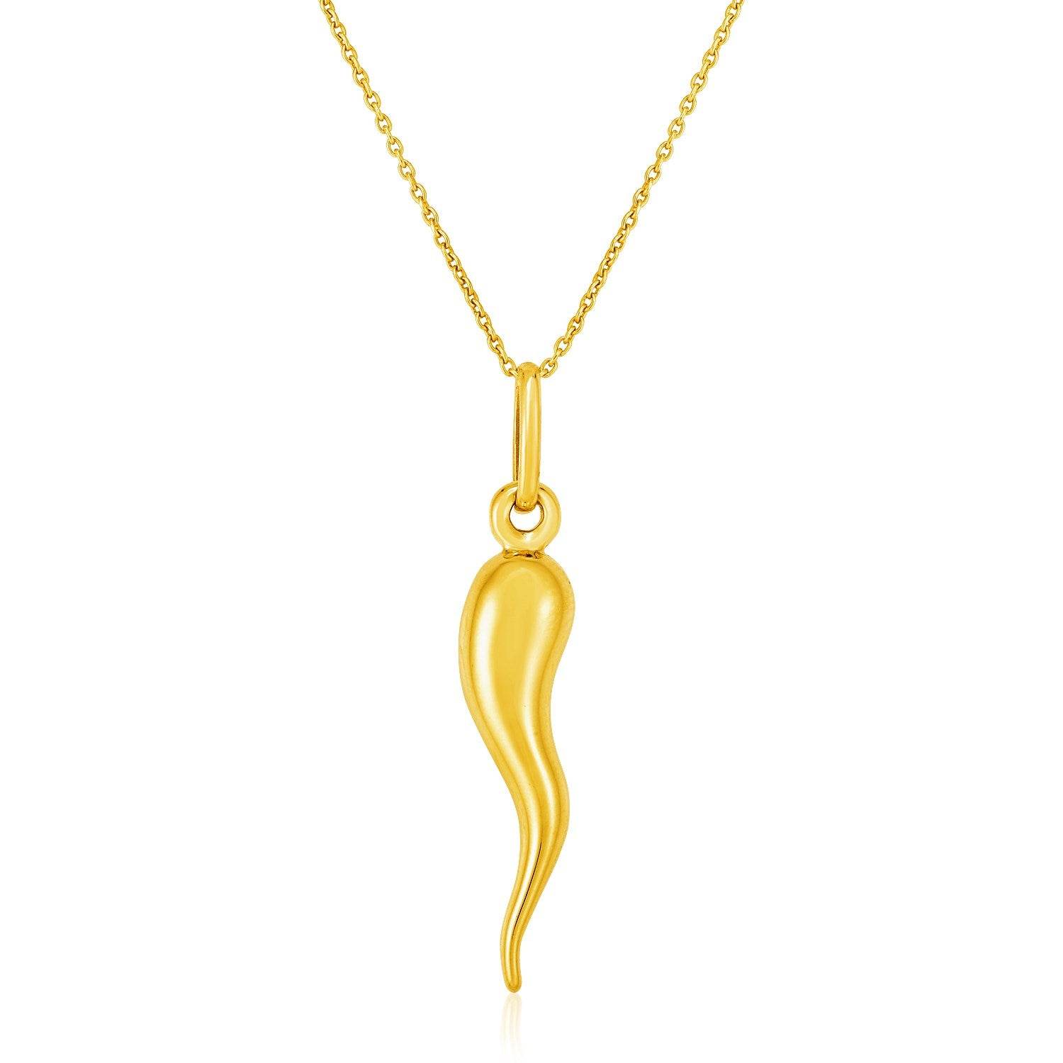 14k Yellow Gold Pendant with Polished Abstract Swirl - Sable Gold