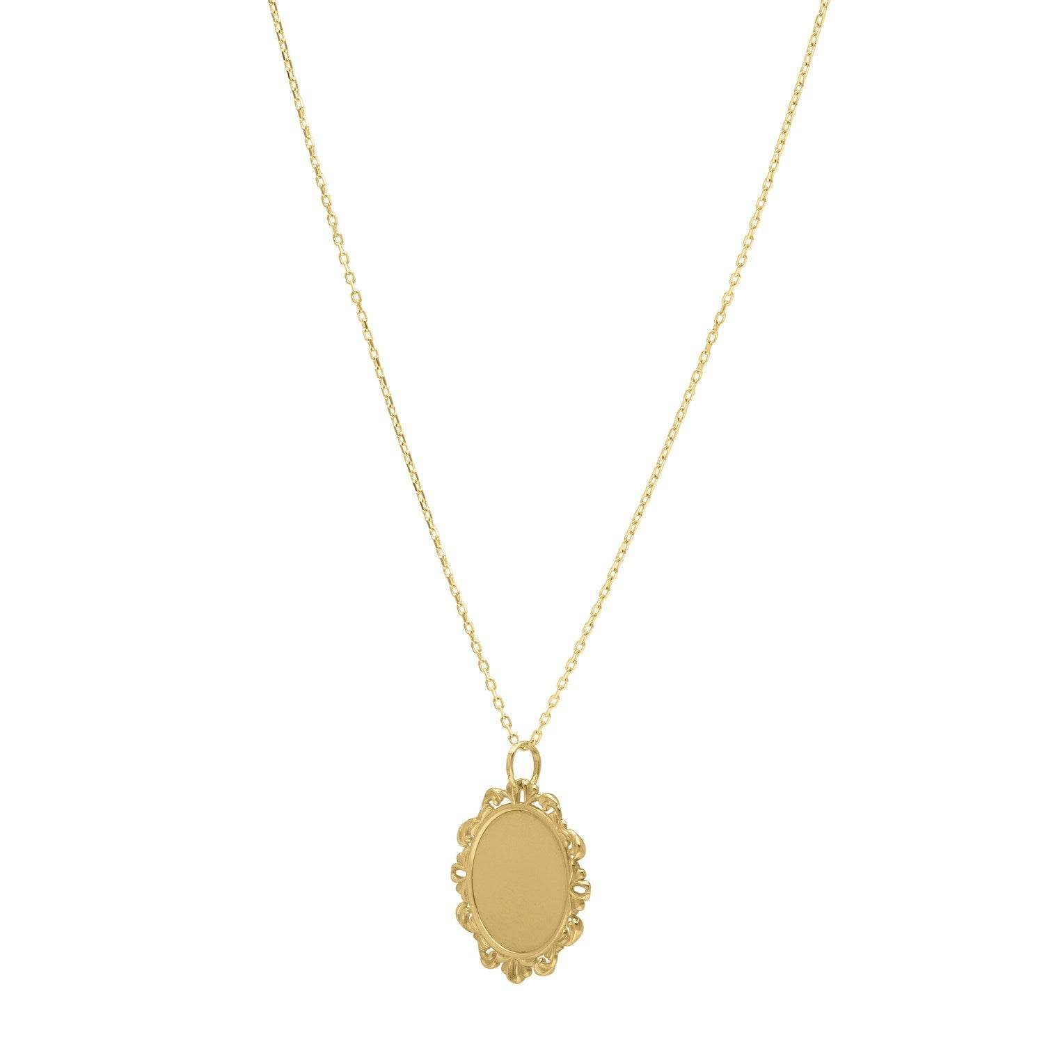 Baroque Round Pendant and Necklace in 14K Yellow Gold - Sable Gold