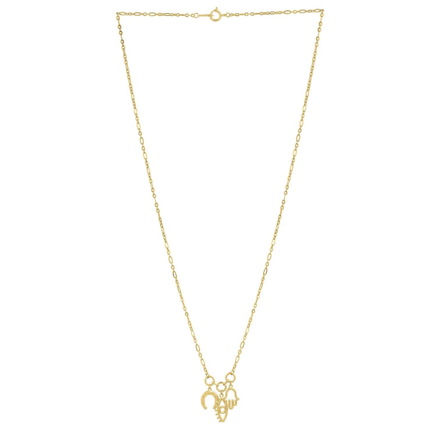 Drop Necklace with Lucky Charms in 14K Yellow Gold - Sable Gold