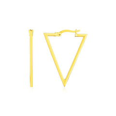 14K Yellow Gold Triangle Hoop Earrings - Sable Gold