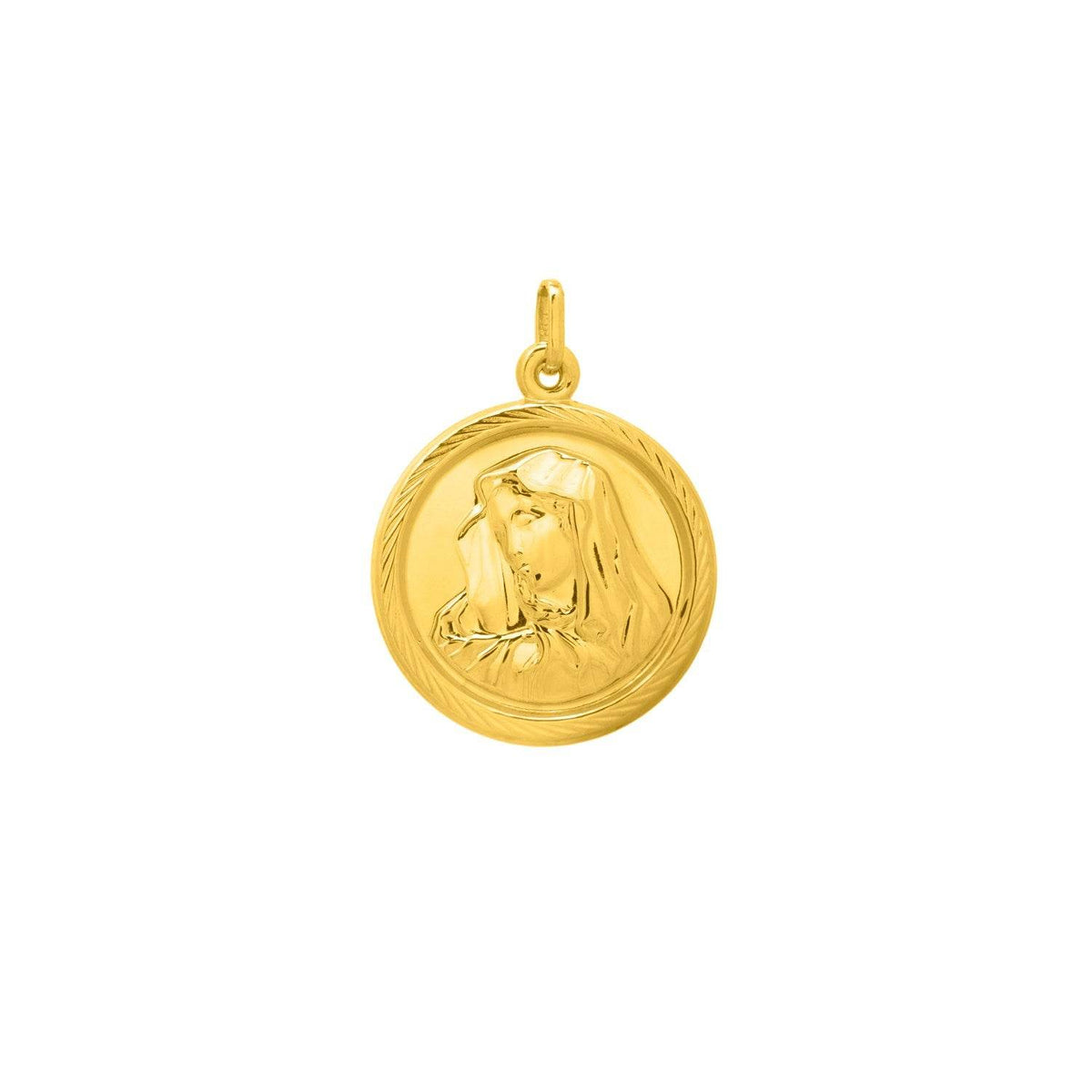 Religious Pendant with Virgin Mary Motif in 14K Yellow Gold - Sable Gold