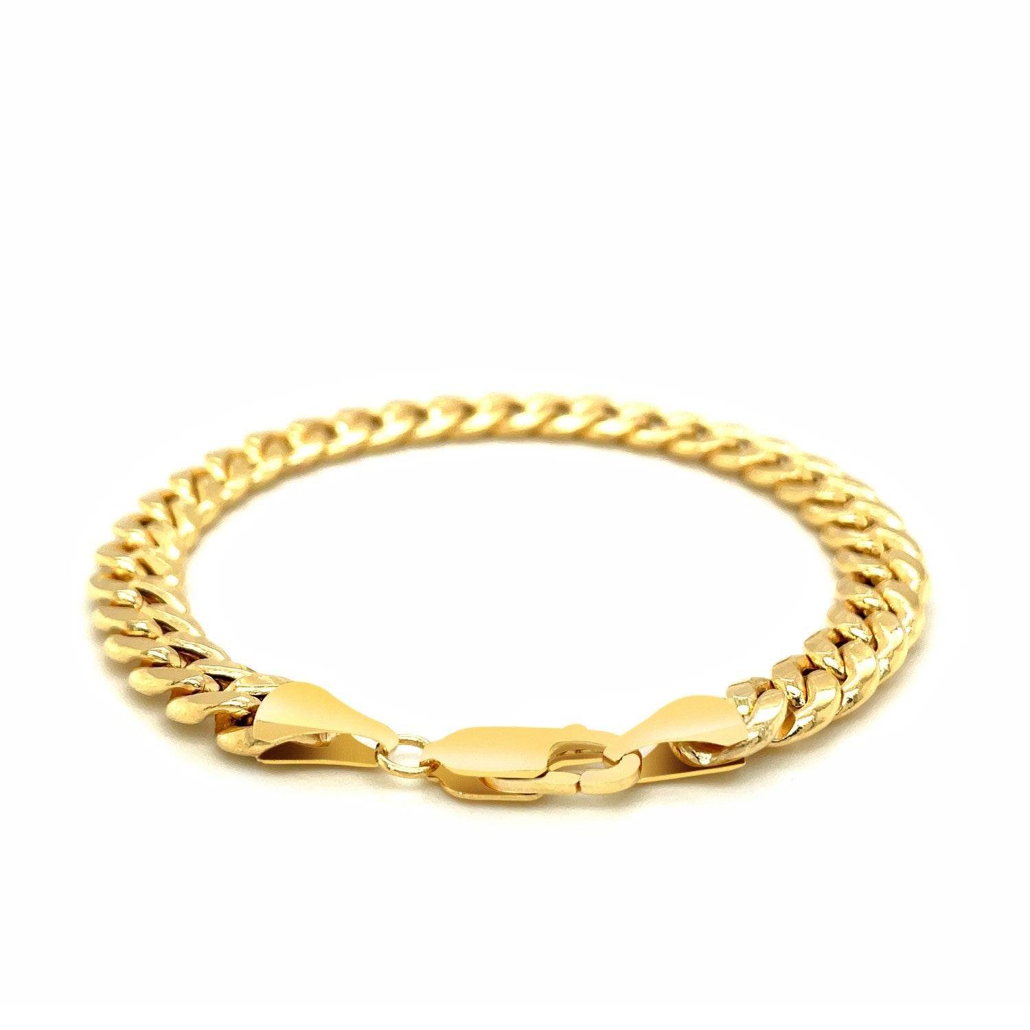 14k Yellow Gold Miami Cuban Semi Solid Bracelet (8.00 mm) - Sable Gold