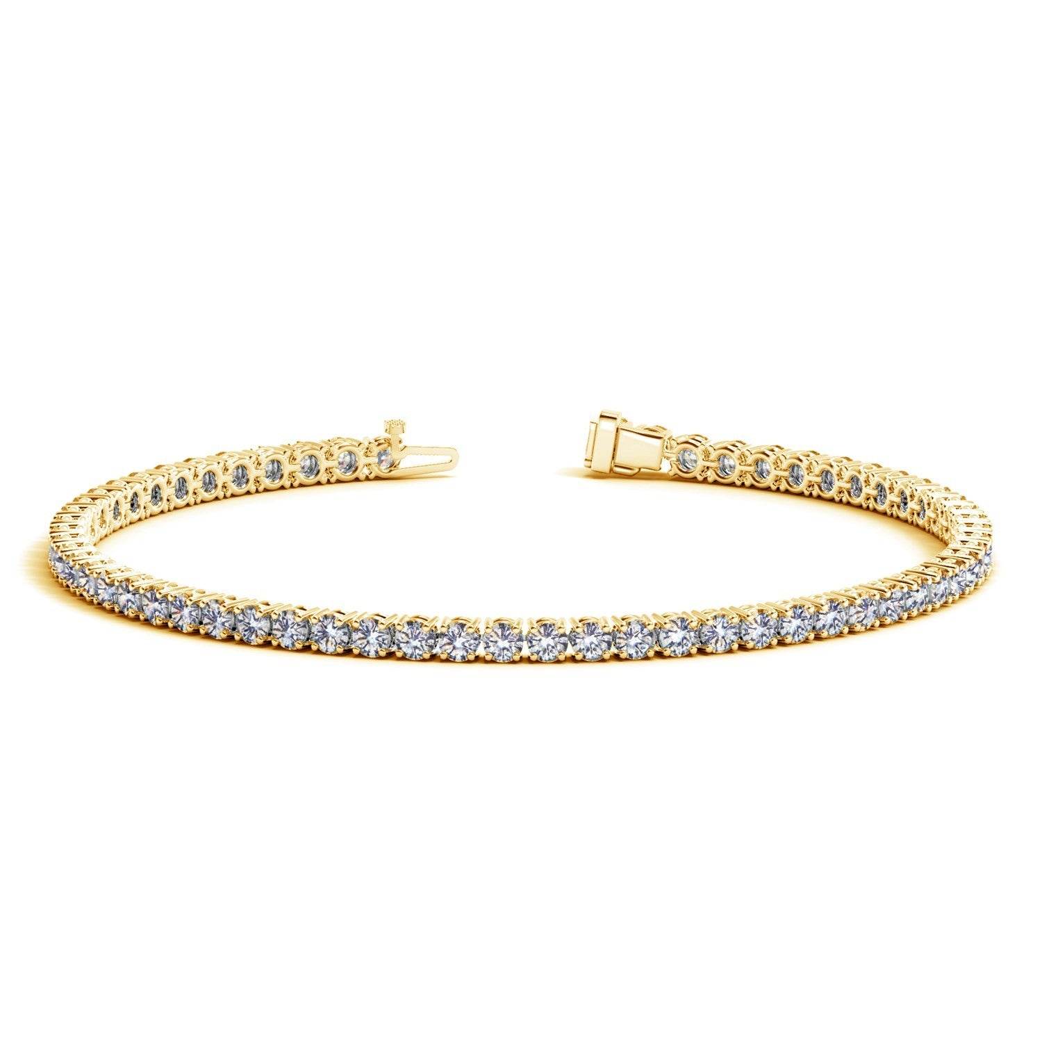 Lab Grown Round Diamond Tennis Bracelet in 14k Yellow Gold (4 cctw F/G VS2/SI1) - Sable Gold