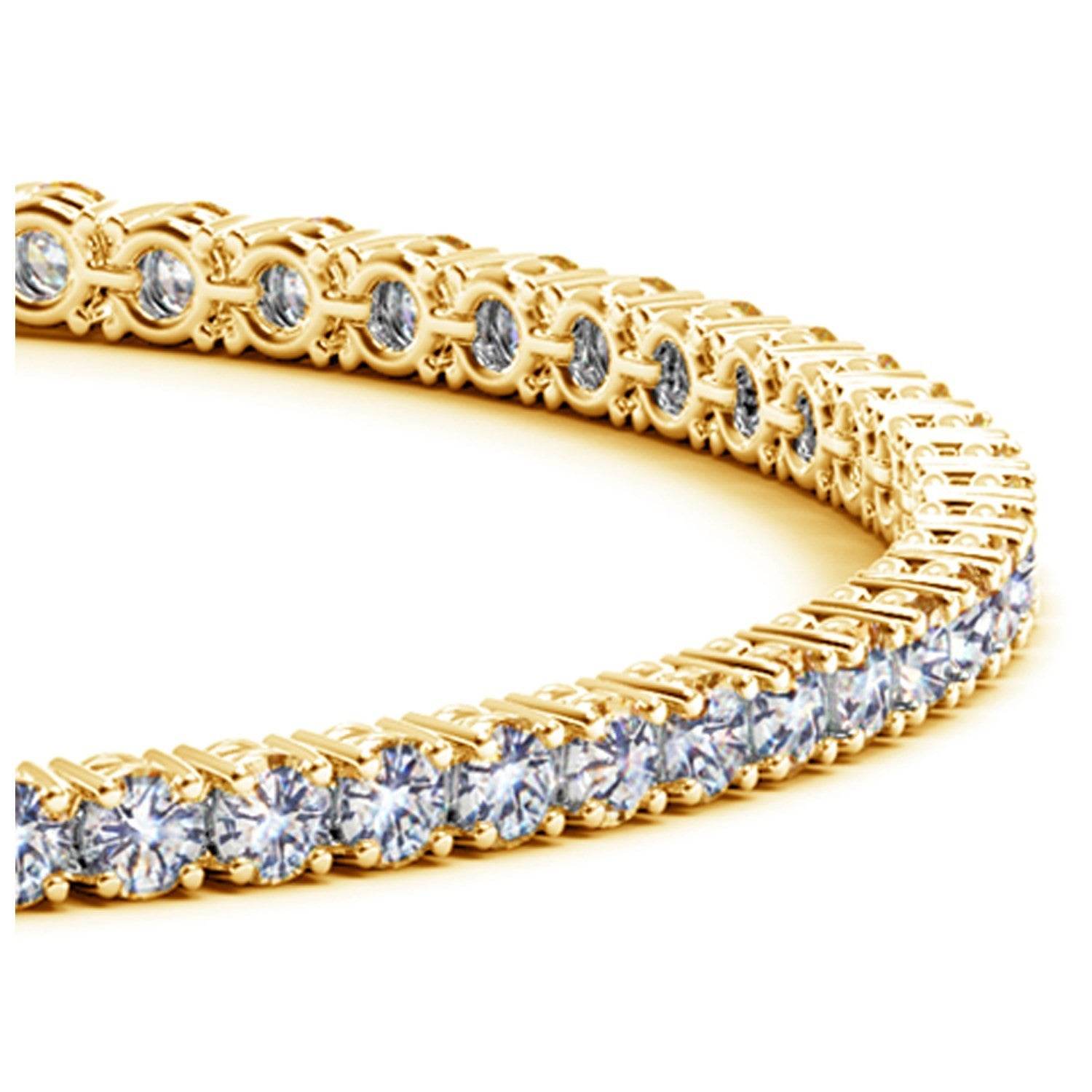 Lab Grown Round Diamond Tennis Bracelet in 14k Yellow Gold (4 cctw F/G VS2/SI1) - Sable Gold