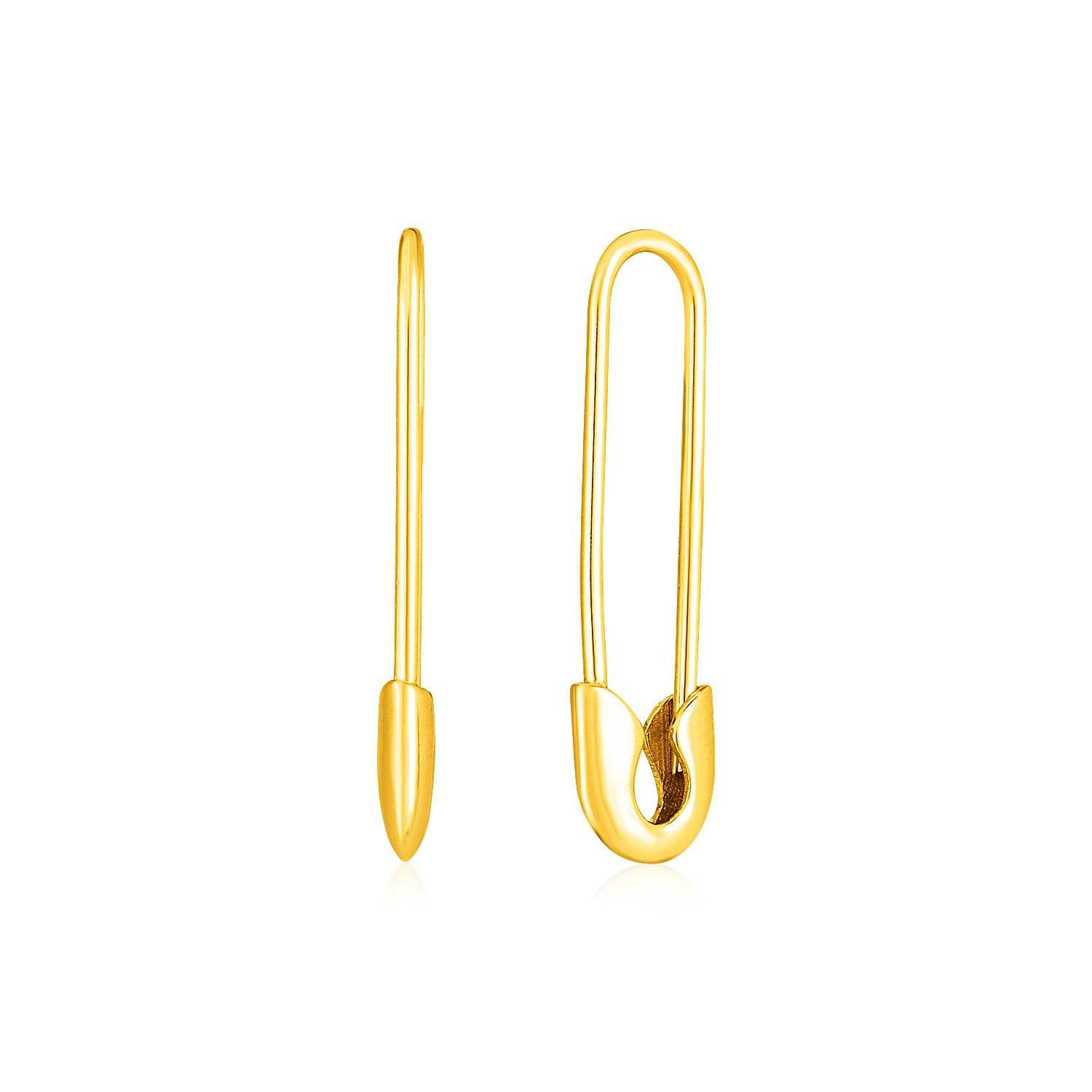 14k Yellow Gold Safety Pin Earrings - Sable Gold