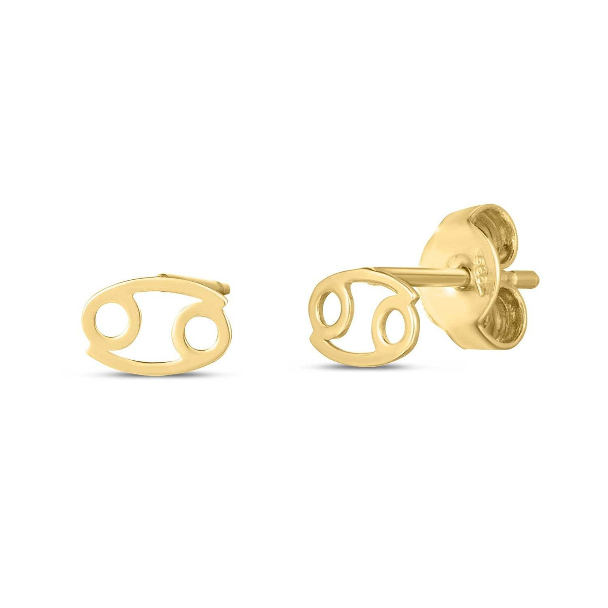 14k Yellow Gold Cancer Stud Earrings - Sable Gold