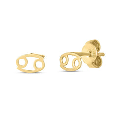 14k Yellow Gold Cancer Stud Earrings - Sable Gold