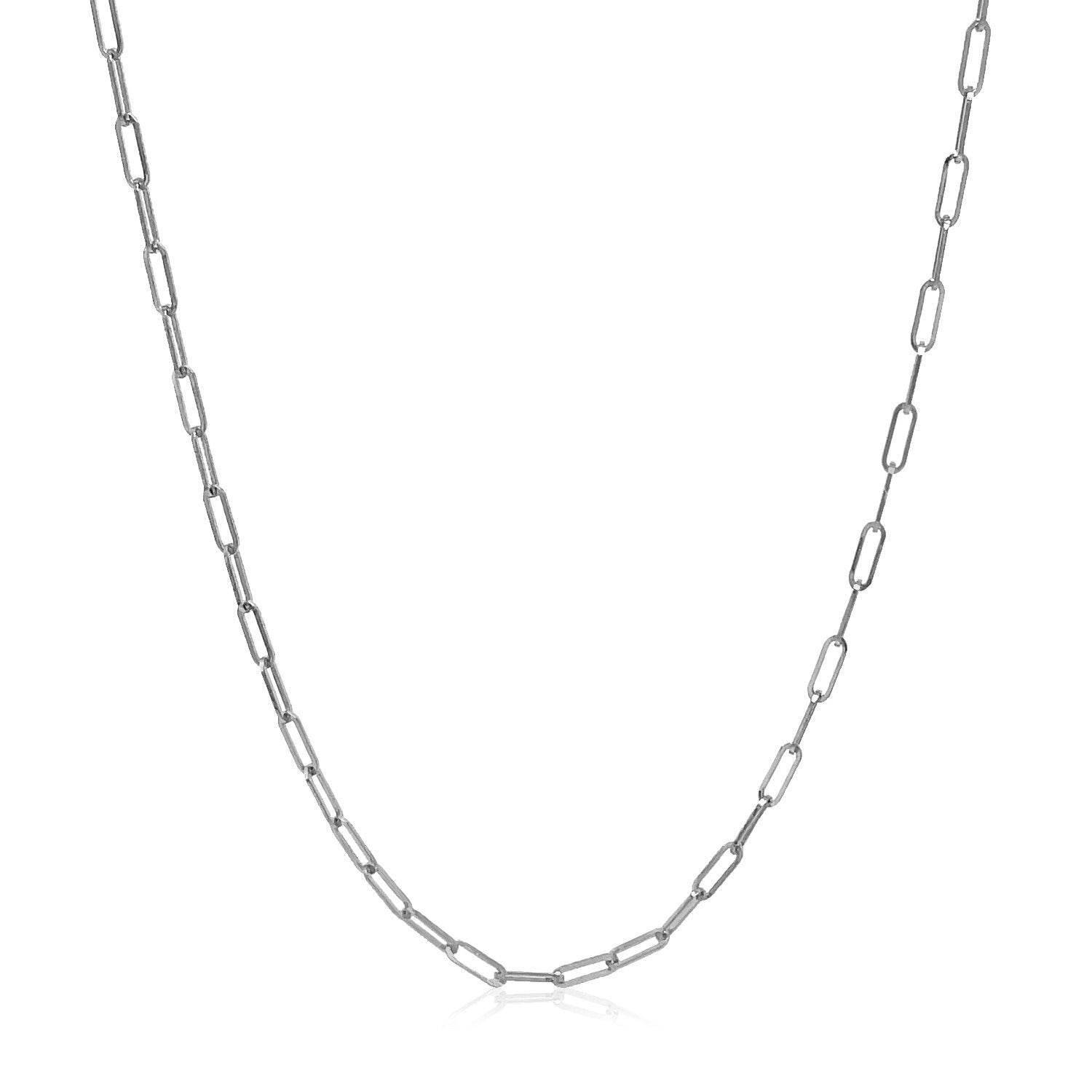 14k White Gold Adjustable Paperclip Chain (1.50 mm) - Sable Gold