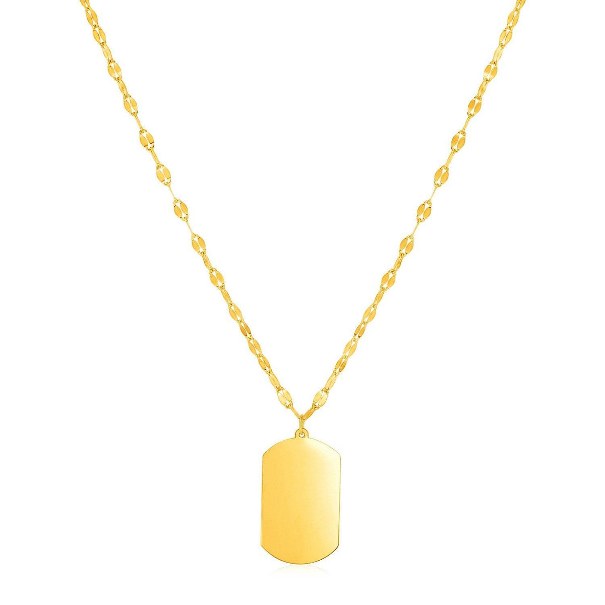 14K Yellow Gold Dog Tag Necklace - Sable Gold