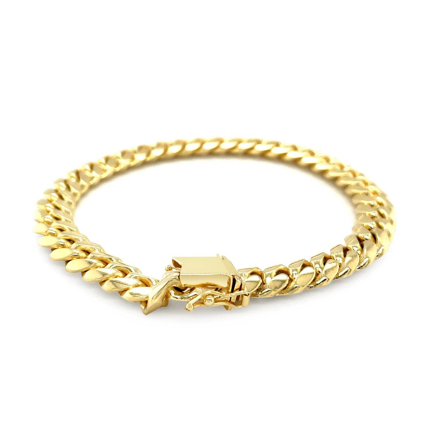 14k Yellow Gold Classic Miami Cuban Solid Bracelet (8.20 mm) - Sable Gold