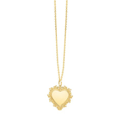 Baroque Heart Necklace in 14K Yellow Gold - Sable Gold