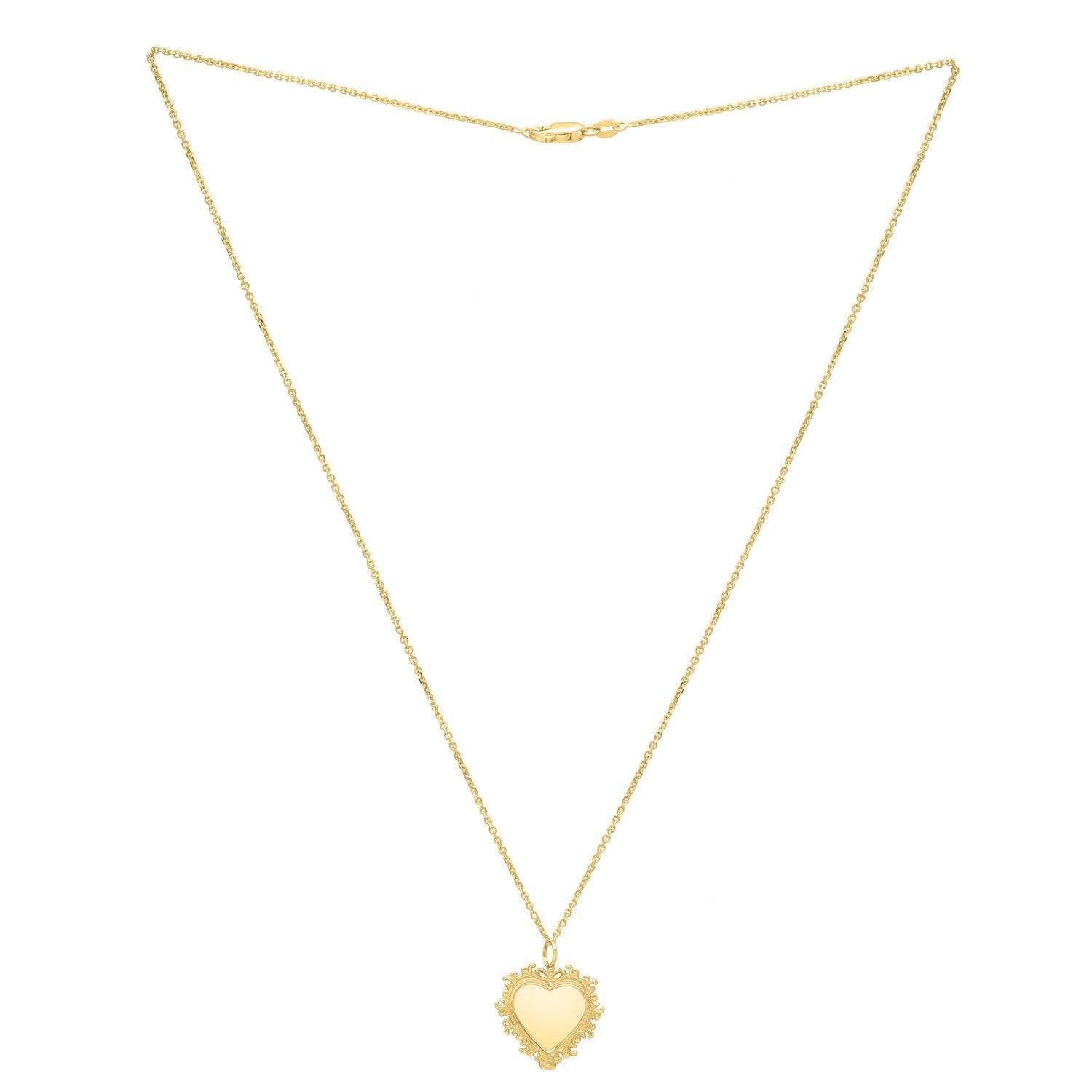 Baroque Heart Necklace in 14K Yellow Gold - Sable Gold