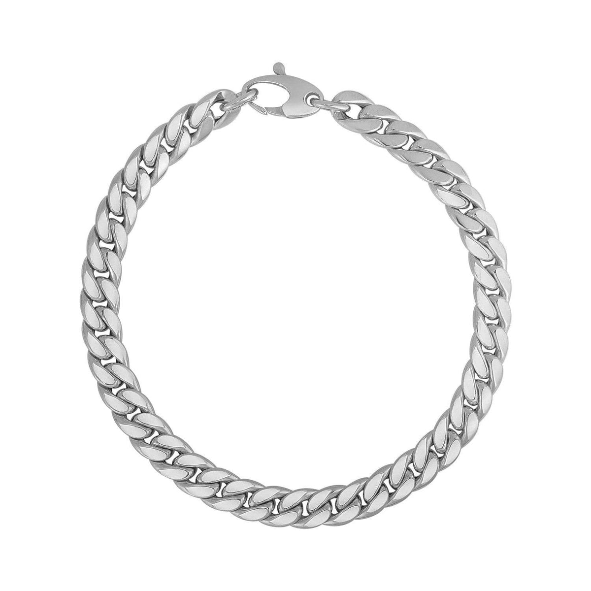 14K White Gold Cuban Link Bracelet (5.90 mm) - Sable Gold