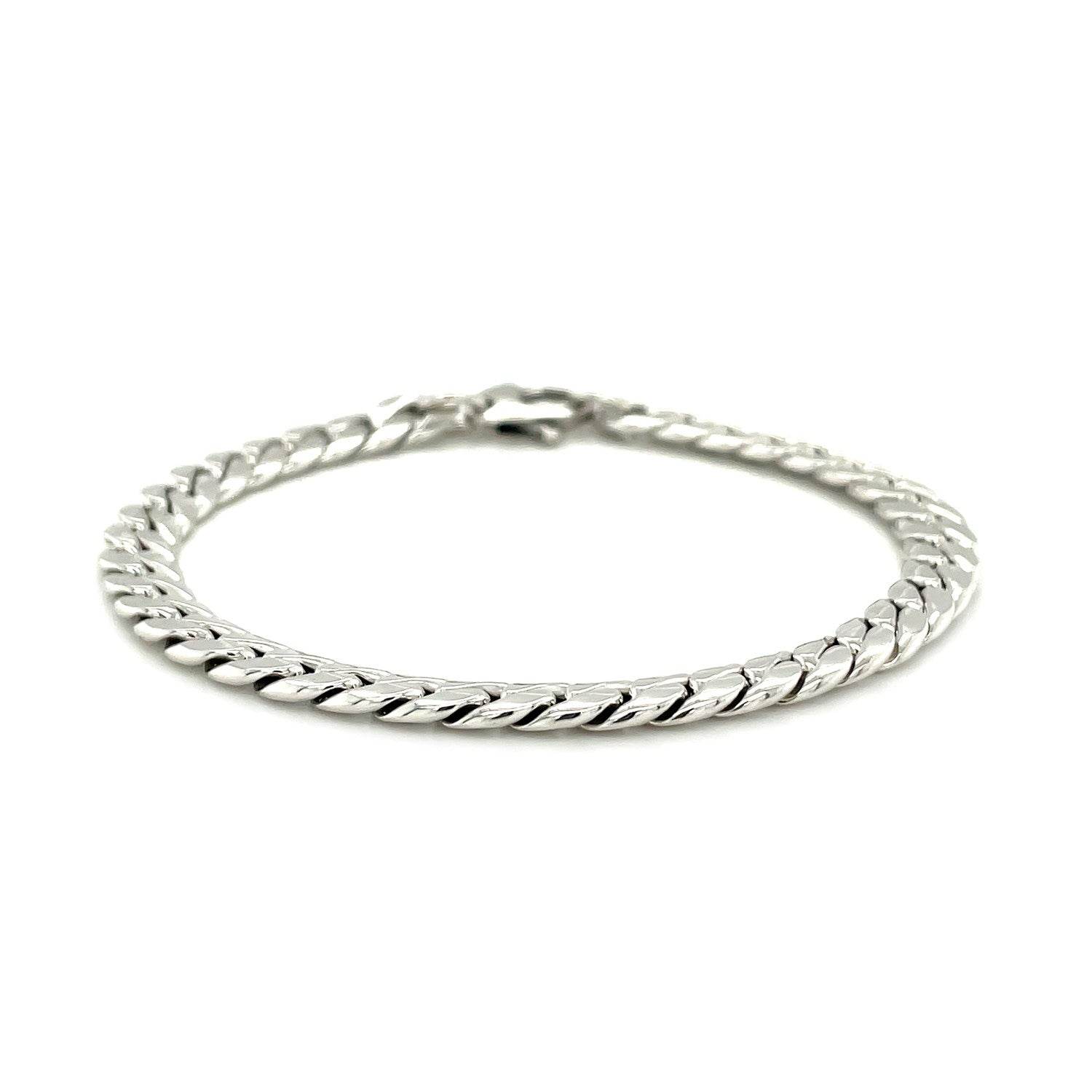 14K White Gold Cuban Link Bracelet (5.90 mm) - Sable Gold