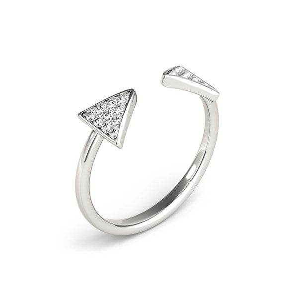 14k White Gold Diamond Arrowhead Open Ring (1/5 cttw) - Sable Gold