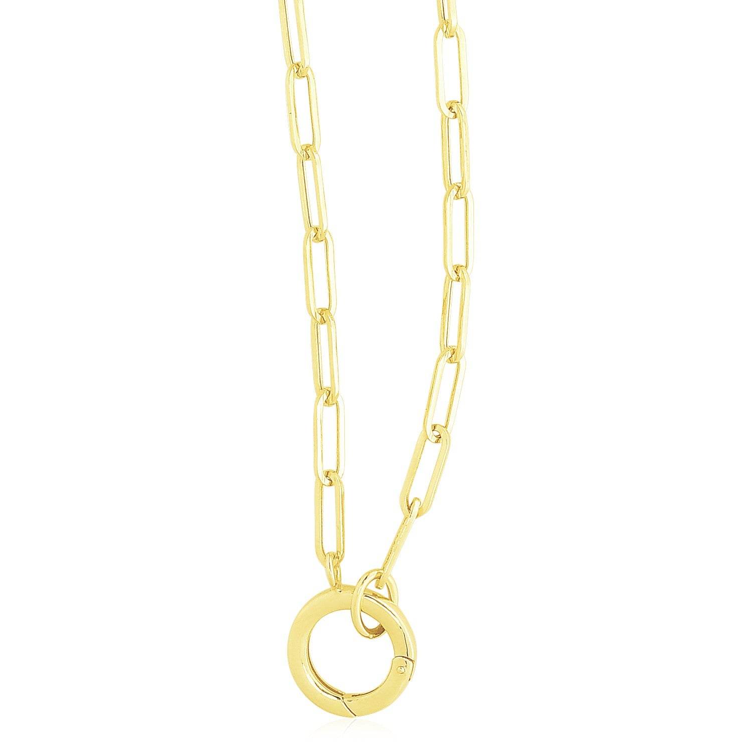 14k Yellow Gold High Polish The Invisible Paperclip Clasp Necklace - Sable Gold