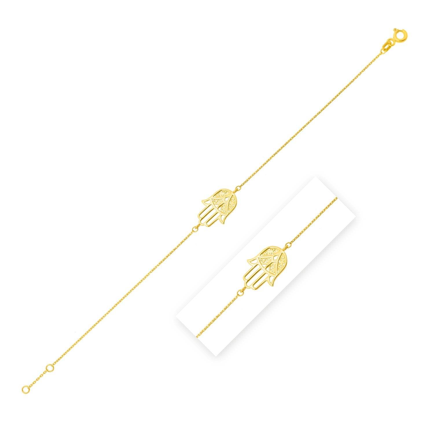 14k Yellow Gold Hamsa Bracelet - Sable Gold