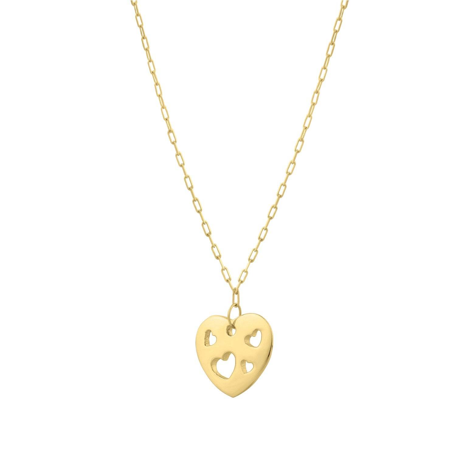 Cutout Heart Necklace in 14K Yellow Gold - Sable Gold