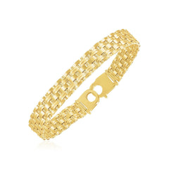 14k Yellow Gold High Polish Panther Link Bracelet (10.00 mm) - Sable Gold