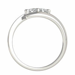 14k White Gold Round Two Stone Common Prong Diamond Ring (1/2 cttw) - Sable Gold