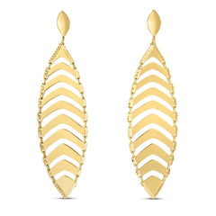 14k Yellow Gold Drop Leaf Earrings - Sable Gold