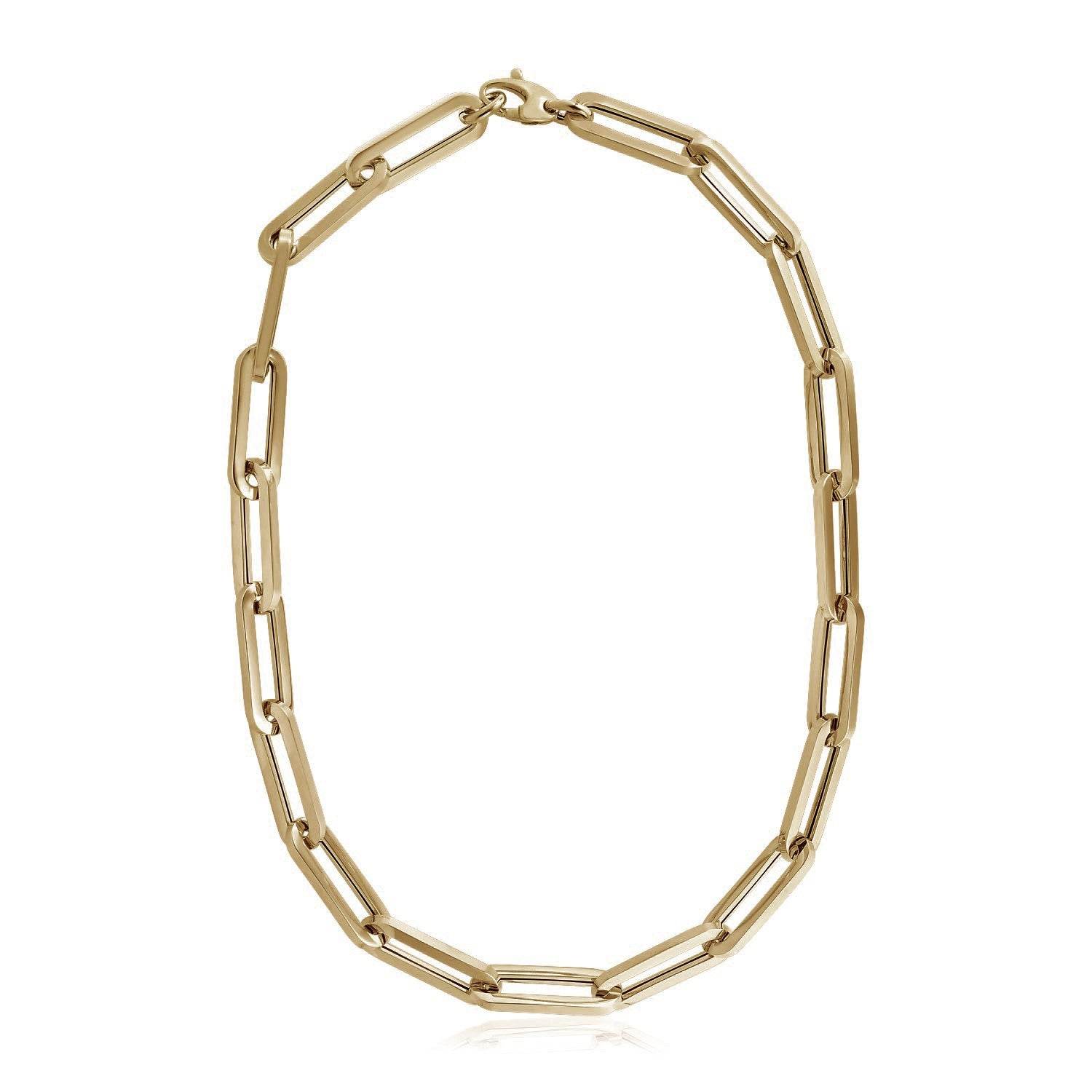 14k Yellow Gold Extra Wide Paperclip Chain Necklace - Sable Gold