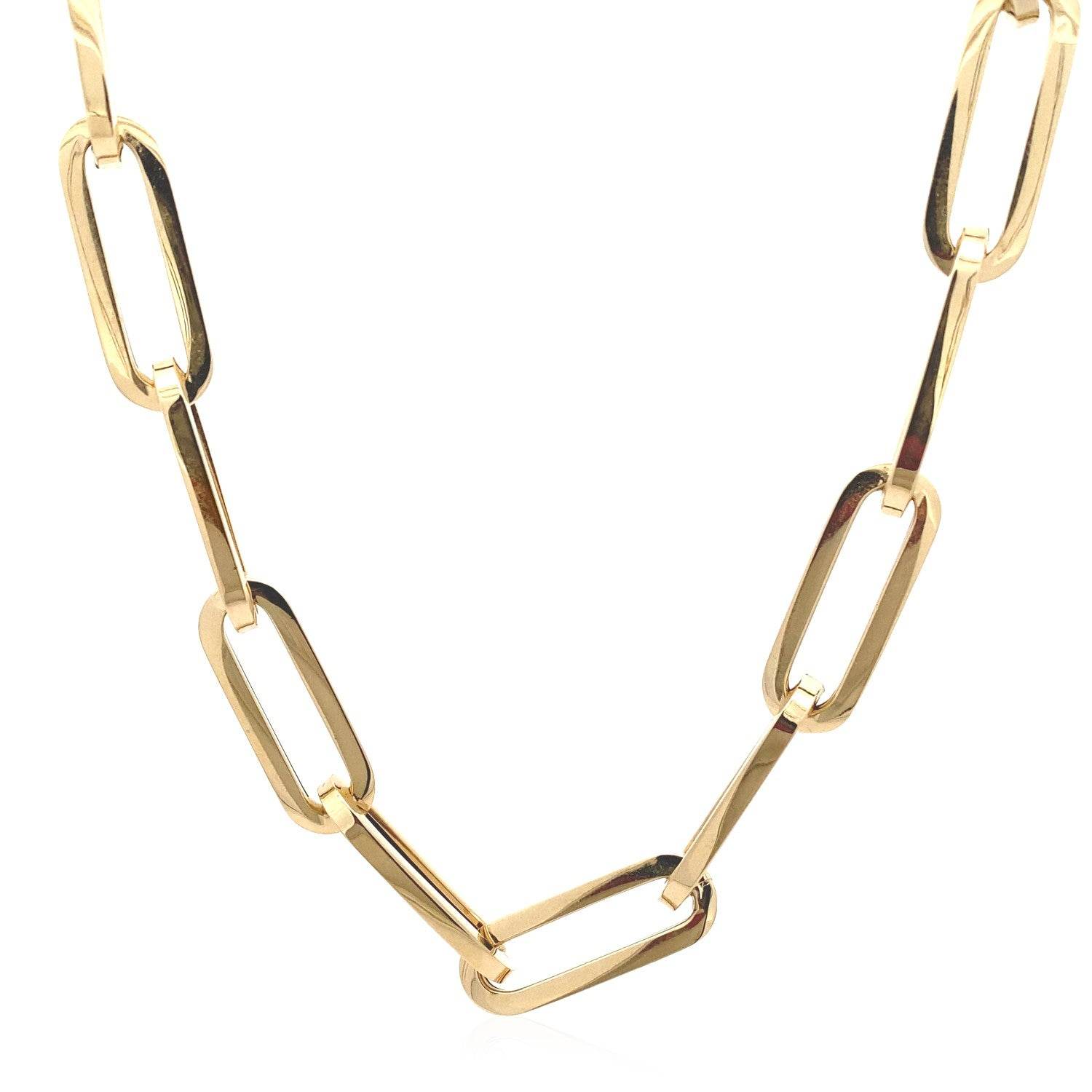 14k Yellow Gold Extra Wide Paperclip Chain Necklace - Sable Gold