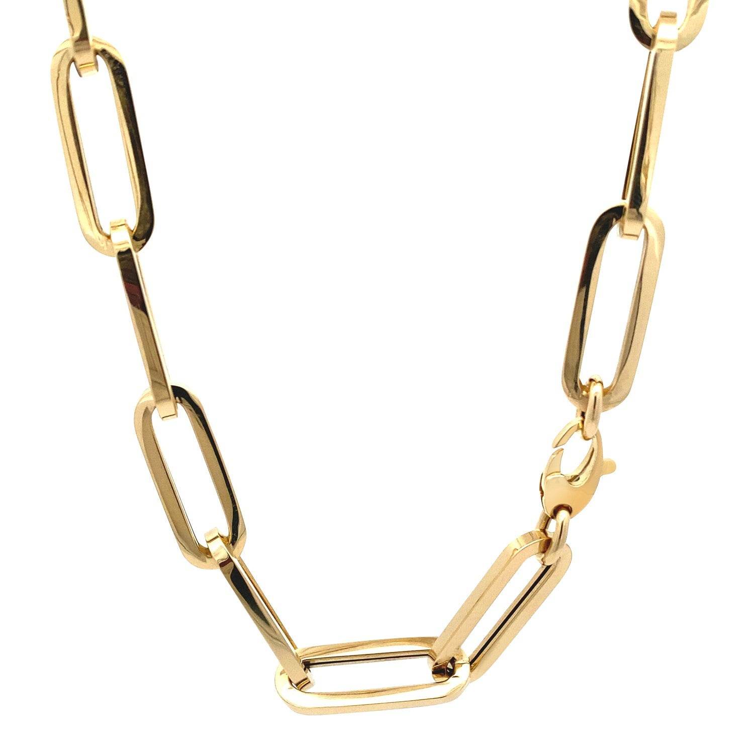 14k Yellow Gold Extra Wide Paperclip Chain Necklace - Sable Gold