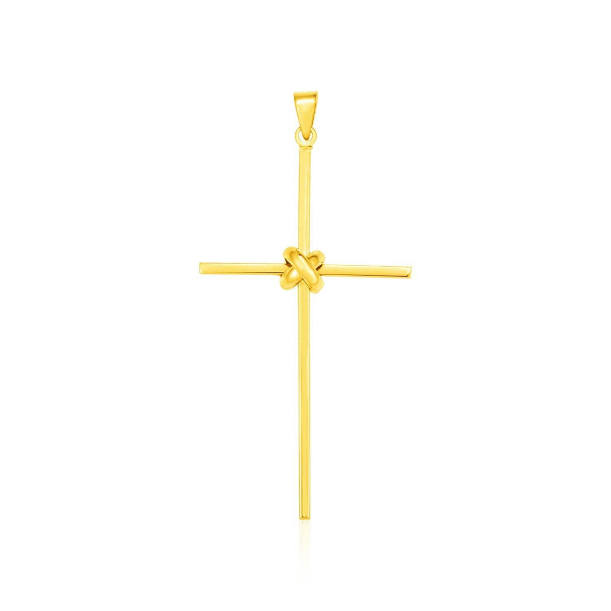 14k Yellow Gold Bar Style Cross Pendant - Sable Gold