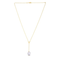 14k Yellow Gold Tesoro Pearl Lariat Necklace - Sable Gold