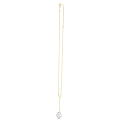 14k Yellow Gold Tesoro Pearl Lariat Necklace - Sable Gold