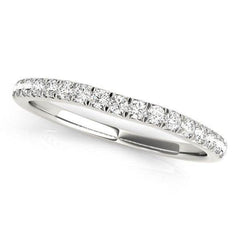 14k White Gold Curved Style Diamond Wedding Ring (1/3 cttw) - Sable Gold