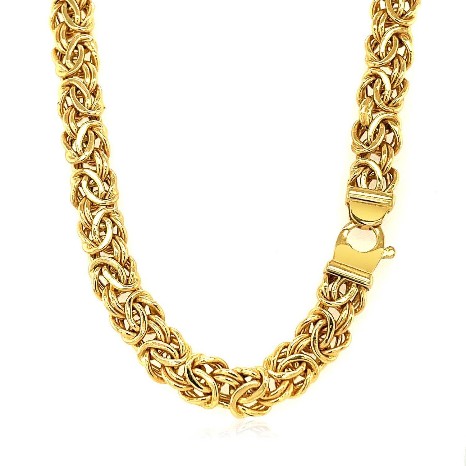 14k Yellow Gold Byzantine Motif Chain Necklace - Sable Gold