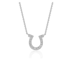 14k White Gold Horseshoe Design Diamond Pendant - Sable Gold