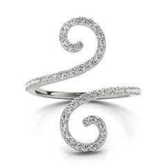 14k White Gold Diamond Open Flourish Style Ring (1/2 cttw) - Sable Gold