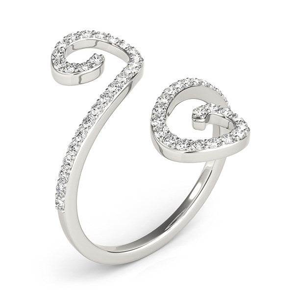 14k White Gold Diamond Open Flourish Style Ring (1/2 cttw) - Sable Gold