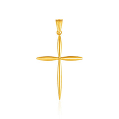 14k Yellow Gold Rounded and Pointed Cross Pendant - Sable Gold